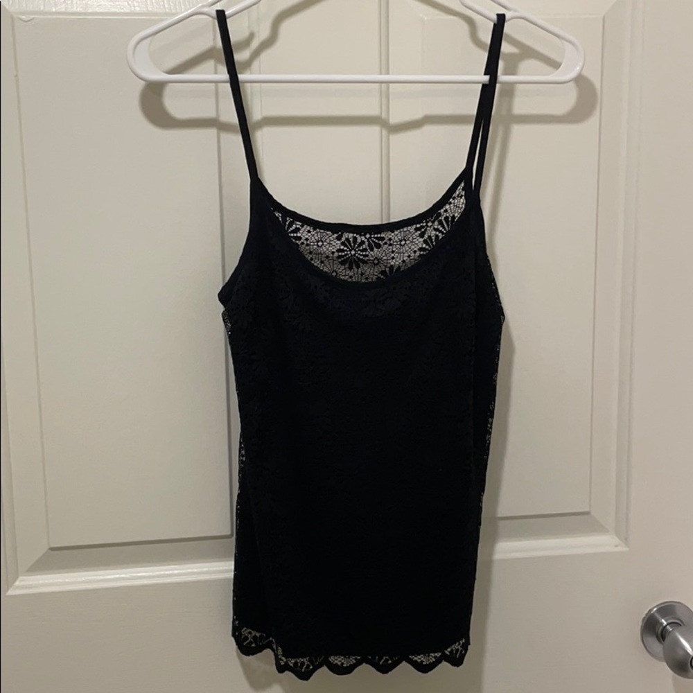 Topshop back lace tank, lined front, sheer back